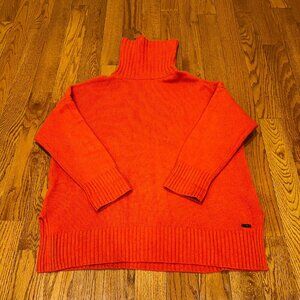 Vintager Polo Ralph Lauren Cashmere Blend Orange Turtleneck Sweater Size S
